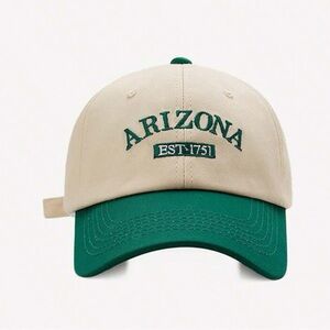 Adjustable Cream & Green Embroidered ‘Arizona Est 1751’ Baseball Cap OS New